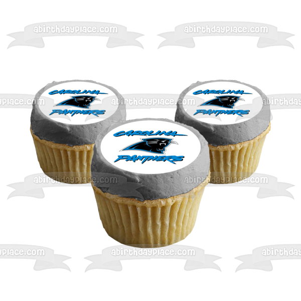 Imagen comestible para tarta con logotipo oscuro de Carolina Panthers Sports NFL ABPID03473 