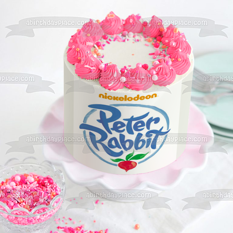 Peter Rabbit Logo Nickelodeon Edible Cake Topper Image ABPID03617