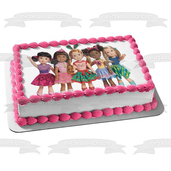 American Girls Blaire Luciana Ivy and Saige Edible Cake Topper Image ABPID03627