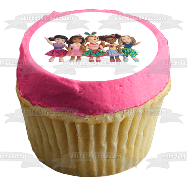 American Girls Blaire Luciana Ivy and Saige Edible Cake Topper Image ABPID03627