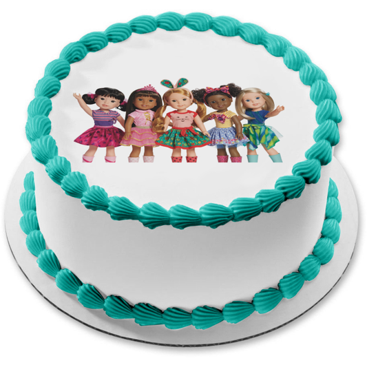 American Girls Blaire Luciana Ivy and Saige Edible Cake Topper Image ABPID03627