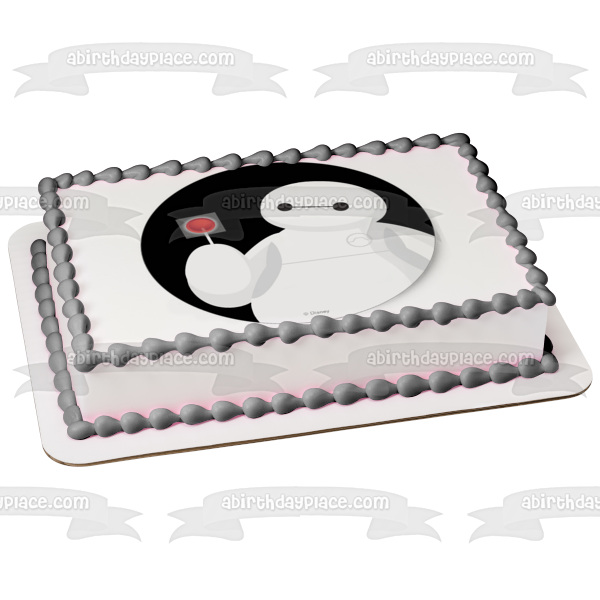 Big Hero 6 Baymax with a Lollipop Edible Cake Topper Image ABPID03631