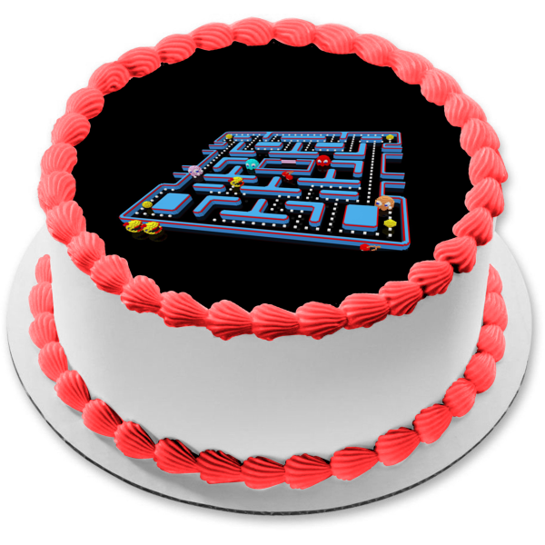 Pac-Man Nemco Inky Blinky Pinky Clyde Fruit Edible Cake Topper Image ABPID03633