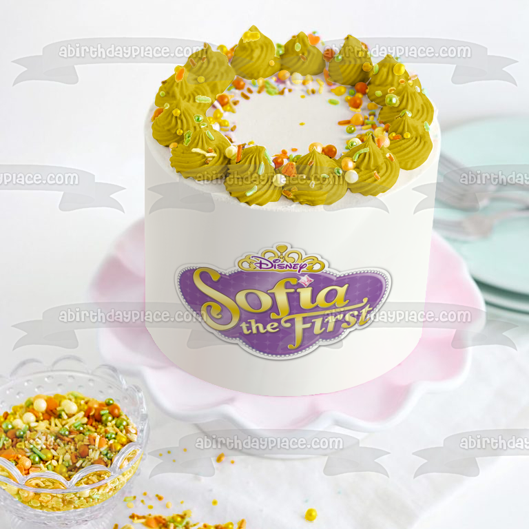 Sofia the First Logo Edible Cake Topper Image ABPID03801