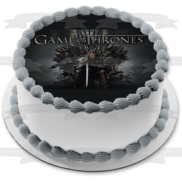 Juego de Tronos Ned Stark con su espada Adorno comestible para tarta Imagen ABPID03808 