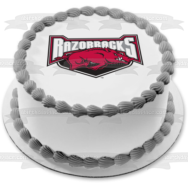 Roy Jr. High School Razorbacks Mascot Logo Athletics Edible Cake Topper Image ABPID03647