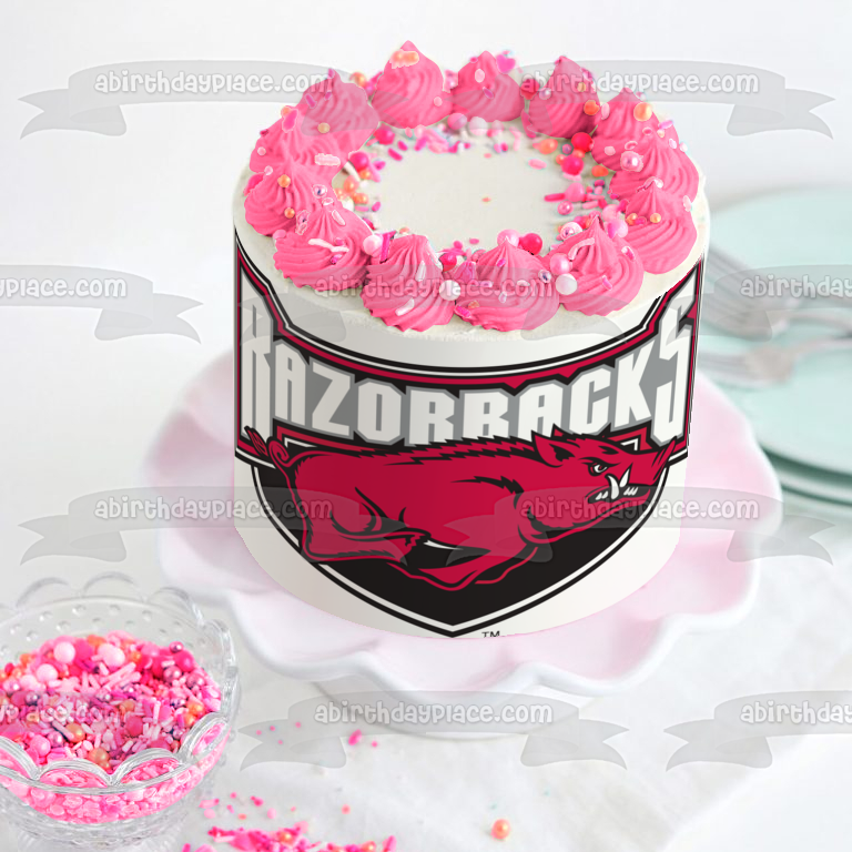 Roy Jr. High School Razorbacks Mascot Logo Athletics Edible Cake Topper Image ABPID03647