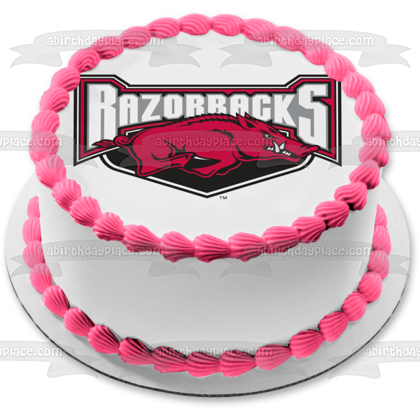 Roy Jr. High School Razorbacks Mascot Logo Athletics Edible Cake Topper Image ABPID03647