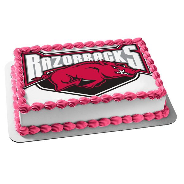 Roy Jr. High School Razorbacks Mascot Logo Athletics Edible Cake Topper Image ABPID03647