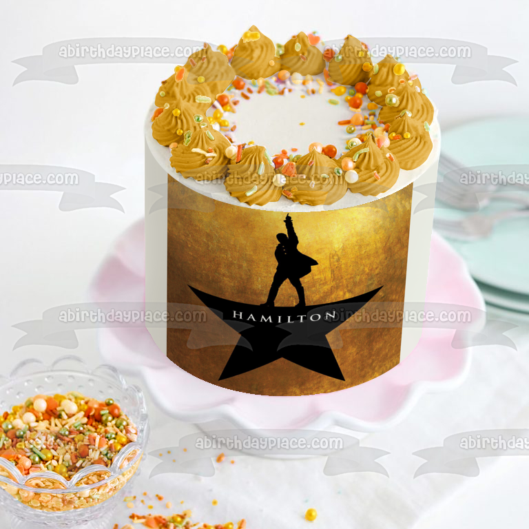 Póster musical de Hamilton Alexander, decoración comestible para tarta, imagen ABPID03827 