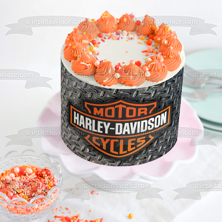 Imagen comestible para decoración de tarta con el logotipo de Harley-Davidson Motor Cycles ABPID03669 