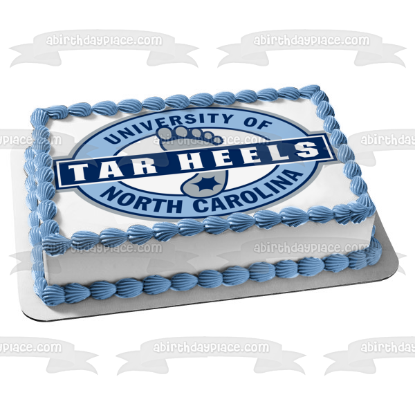 Imagen de decoración comestible para tarta con el logotipo de Tar Heels de la Universidad de Carolina del Norte en Chapel Hill ABPID03851 