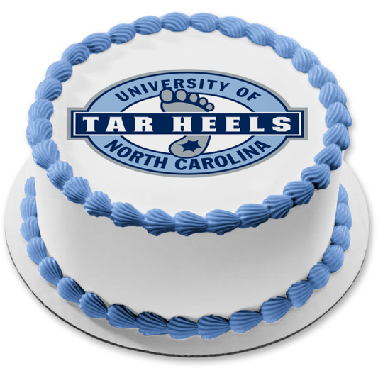 Imagen de decoración comestible para tarta con el logotipo de Tar Heels de la Universidad de Carolina del Norte en Chapel Hill ABPID03851 