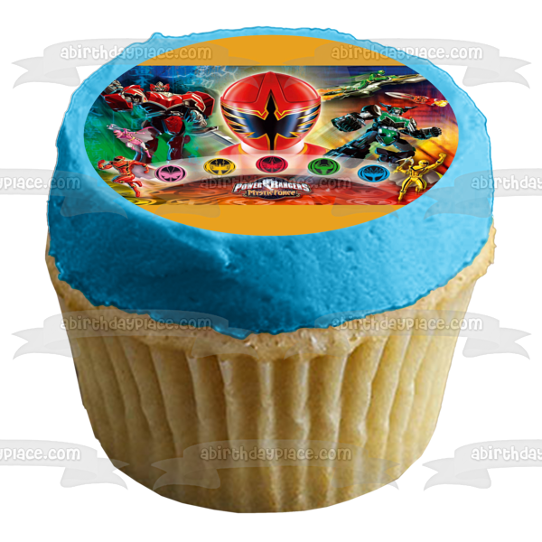 Power Rangers Mystic Force Logo Rojo Mystic Amarillo Mysticd Rosa Mystic Azul Mystic Blanco Mystic Solaris Caballero y Lobo Guerrero Imagen comestible para tarta ABPID03696 