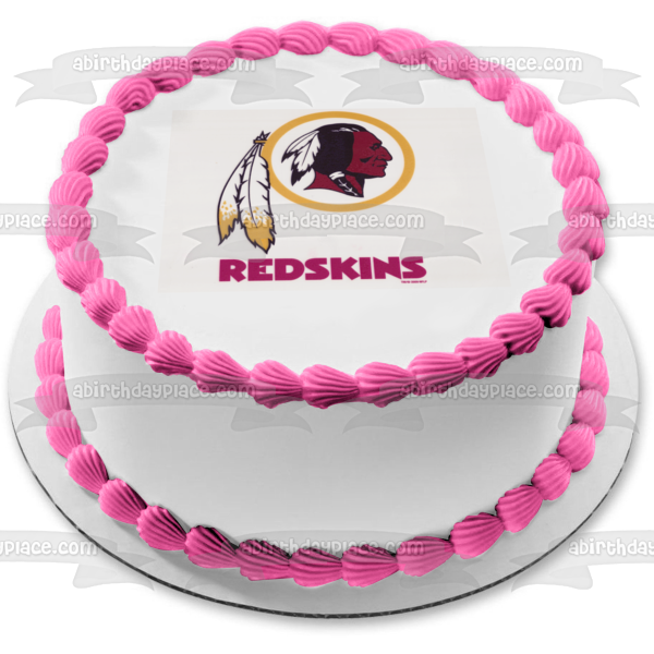 Imagen de decoración comestible para tarta comestible con logotipo y mascota de los Washington Redskins de la NFL ABPID03714 