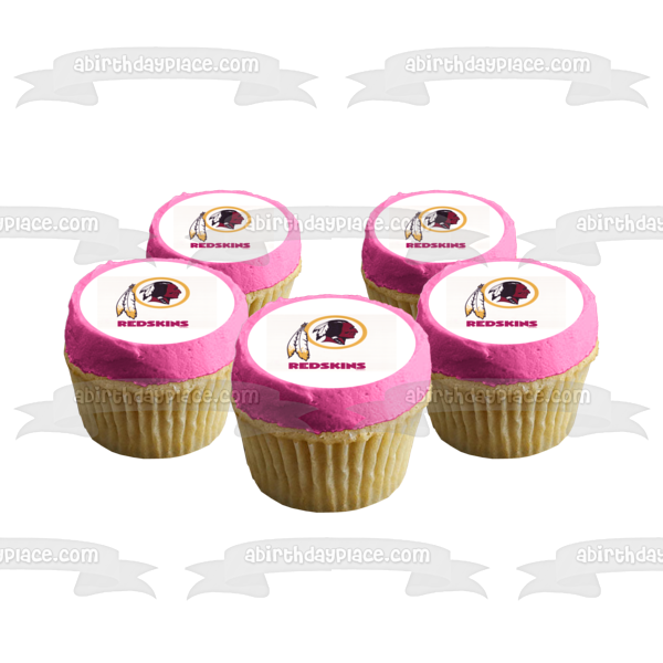 Imagen de decoración comestible para tarta comestible con logotipo y mascota de los Washington Redskins de la NFL ABPID03714 