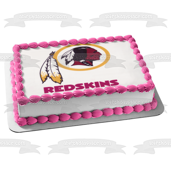 Imagen de decoración comestible para tarta comestible con logotipo y mascota de los Washington Redskins de la NFL ABPID03714 