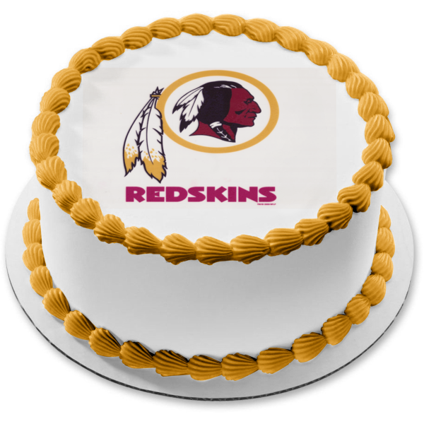 Imagen de decoración comestible para tarta comestible con logotipo y mascota de los Washington Redskins de la NFL ABPID03714 