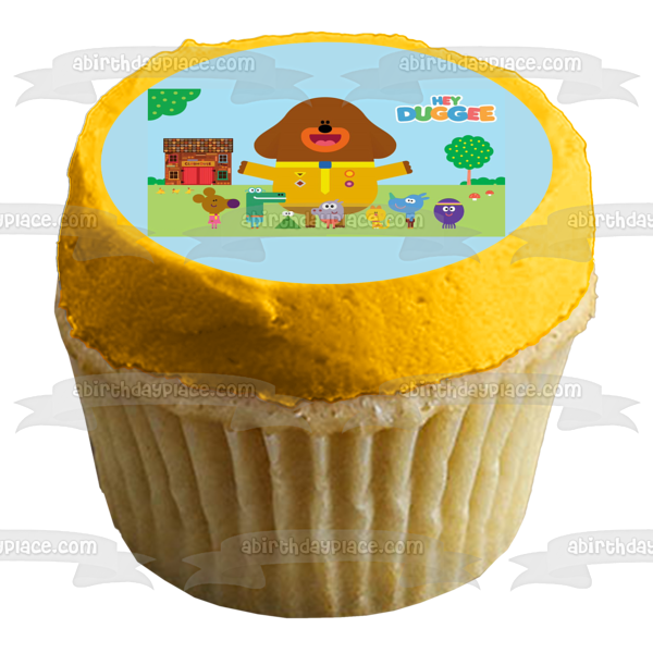 Hey Duggee Betty Happy Rolly Tag Norrie Enid y Tino por el Clubhouse Imagen comestible para decoración de tarta ABPID03753 