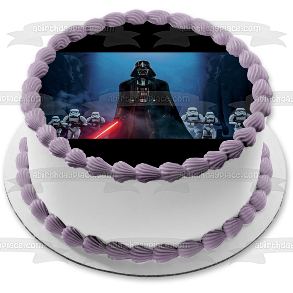 Adorno comestible para tarta de Star Wars Darth Vader Light Saber y Storm Troopers Imagen ABPID03760 