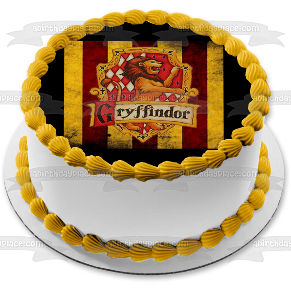 Harry Potter Hogwarts Gryffindor Crest Edible Cake Topper Image ABPID08200