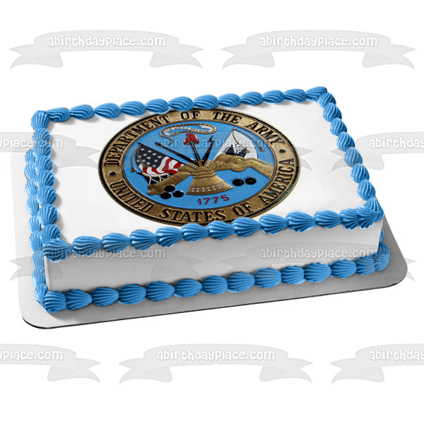 Imagen comestible para decoración de tarta con sello del Departamento Militar del Ejército de los Estados Unidos ABPID03782 