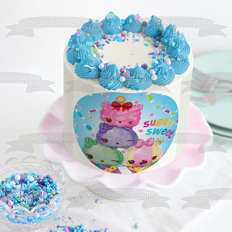 Num Noms Sugary Sweet Assorted Characters and Candy Edible Cake Topper Image ABPID03937