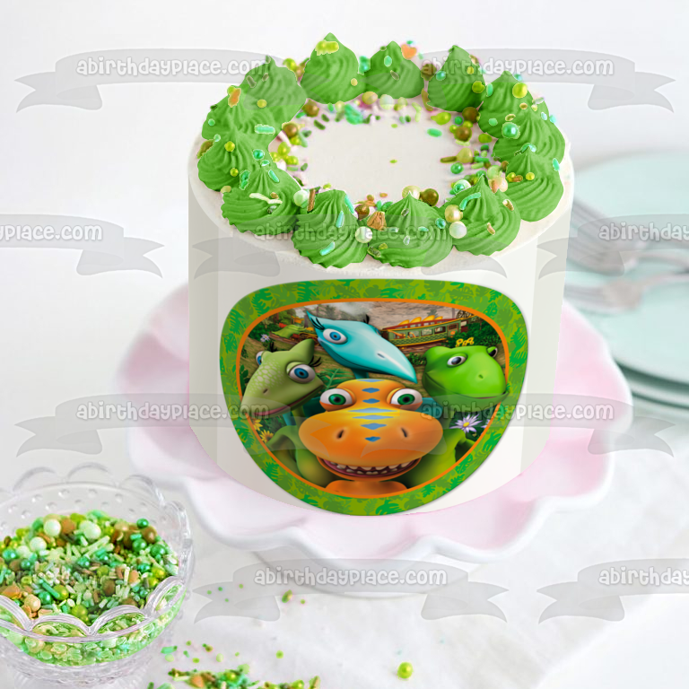 Dinosaur Train Jim Buddy Tiny Mrs. Pteranodon y Mr. Pteranodon Adorno comestible para tarta Imagen ABPID03948 