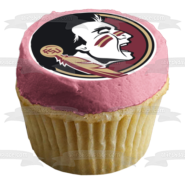 Imagen de adorno comestible para tarta comestible con el logotipo de los Seminoles del estado de Florida ABPID03950 