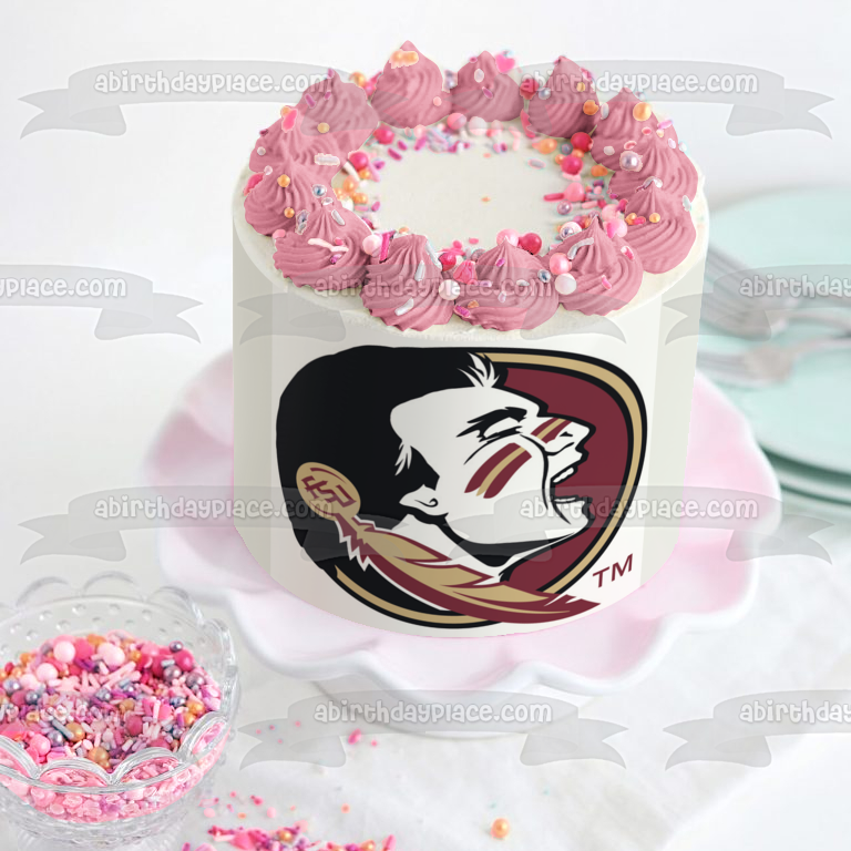 Imagen de adorno comestible para tarta comestible con el logotipo de los Seminoles del estado de Florida ABPID03950 