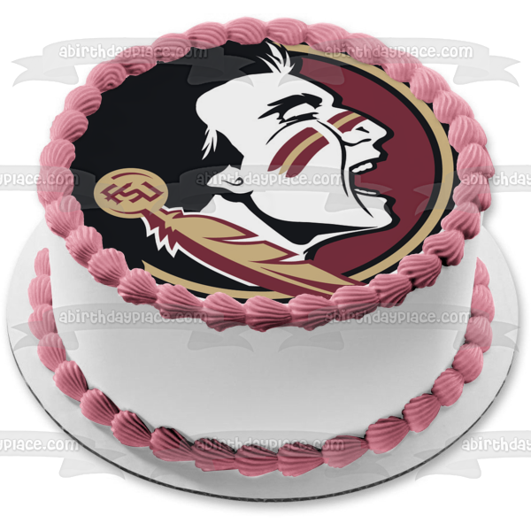 Imagen de adorno comestible para tarta comestible con el logotipo de los Seminoles del estado de Florida ABPID03950 