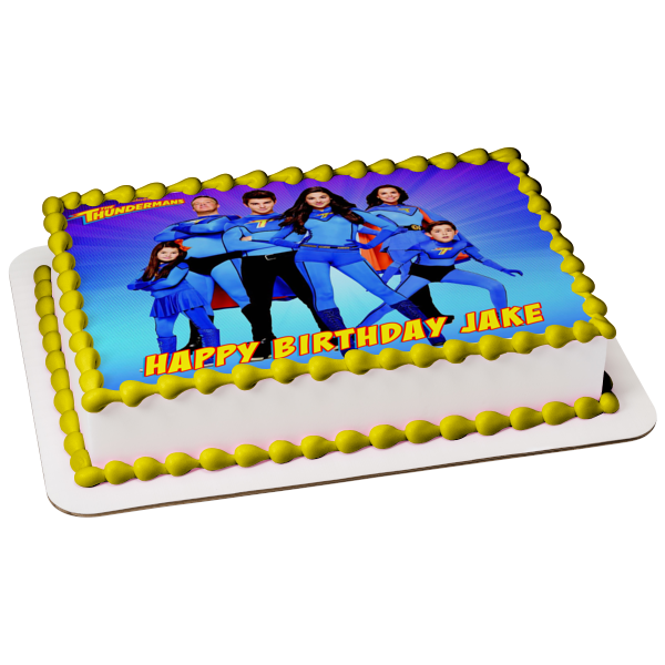 Imagen de decoración comestible para tarta de The Thundermans Phoebe Max Nora Billy Barb y Hank ABPID03794 