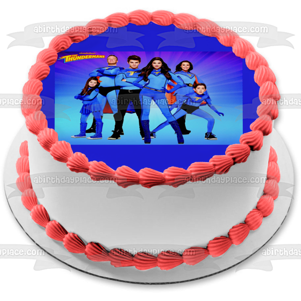 Imagen de decoración comestible para tarta de The Thundermans Phoebe Max Nora Billy Barb y Hank ABPID03794 