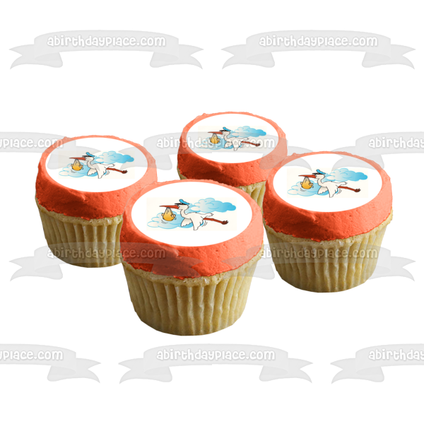 Baby Shower Stor Kand un bebé en las nubes adorno comestible para tarta imagen ABPID03953 