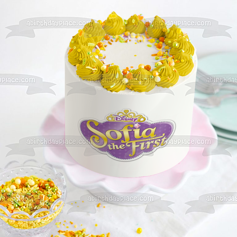 Sofia the First Logo Edible Cake Topper Image ABPID03801