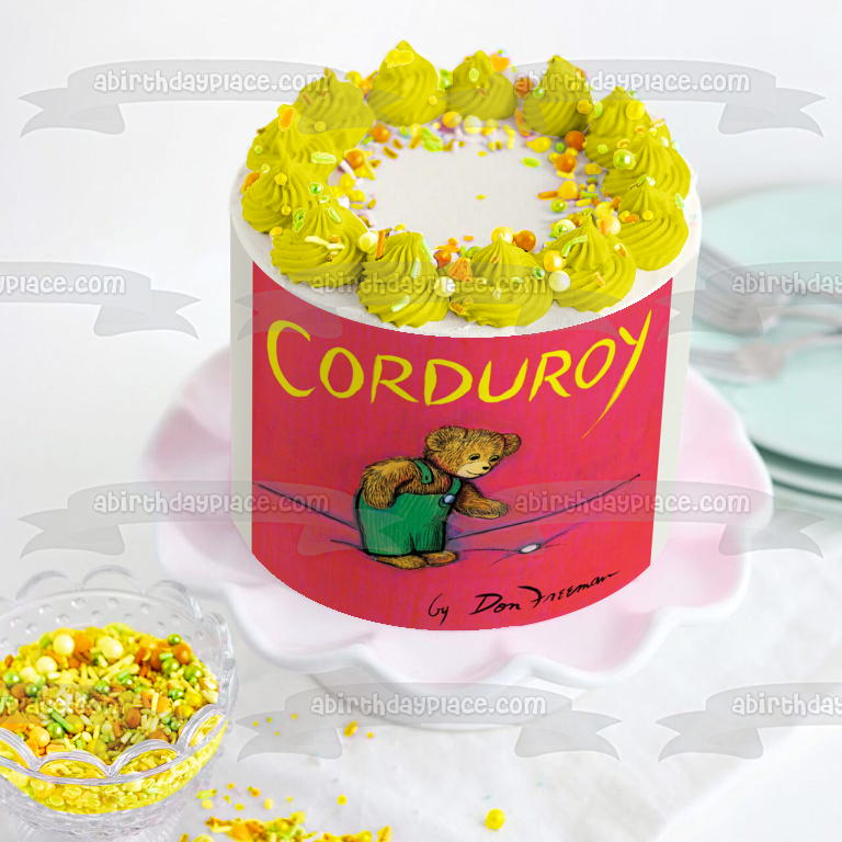 Adorno comestible para tarta con osito de peluche Don Freeman de pana, imagen ABPID04012 