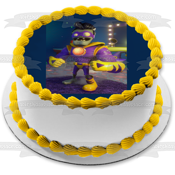 Popcap de Plants Vs Zombies con supercerebros, adorno comestible para tarta, imagen ABPID04128 