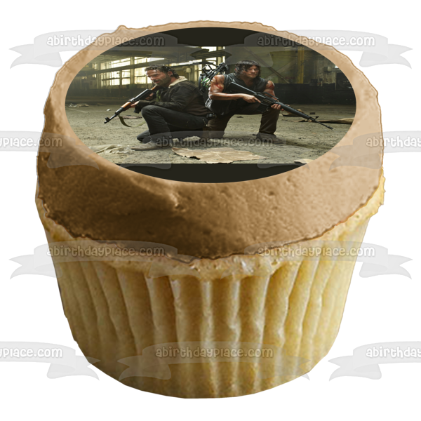 The Walking Dead Rick Grimes and Daryl Dixon Edible Cake Topper Image ABPID04038