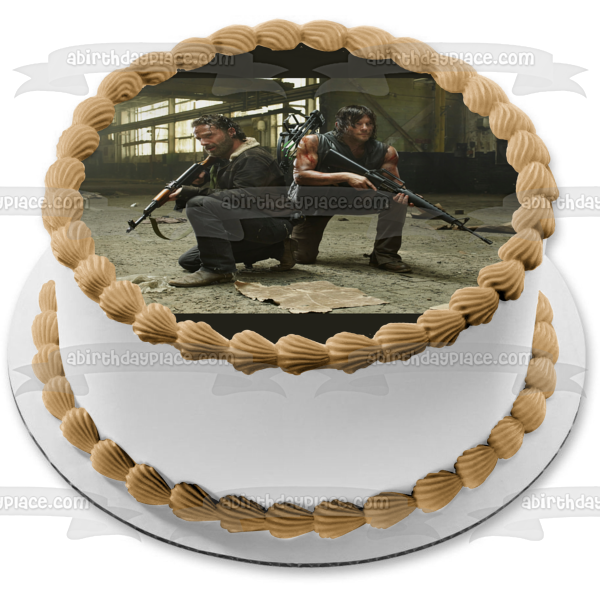 The Walking Dead Rick Grimes and Daryl Dixon Edible Cake Topper Image ABPID04038