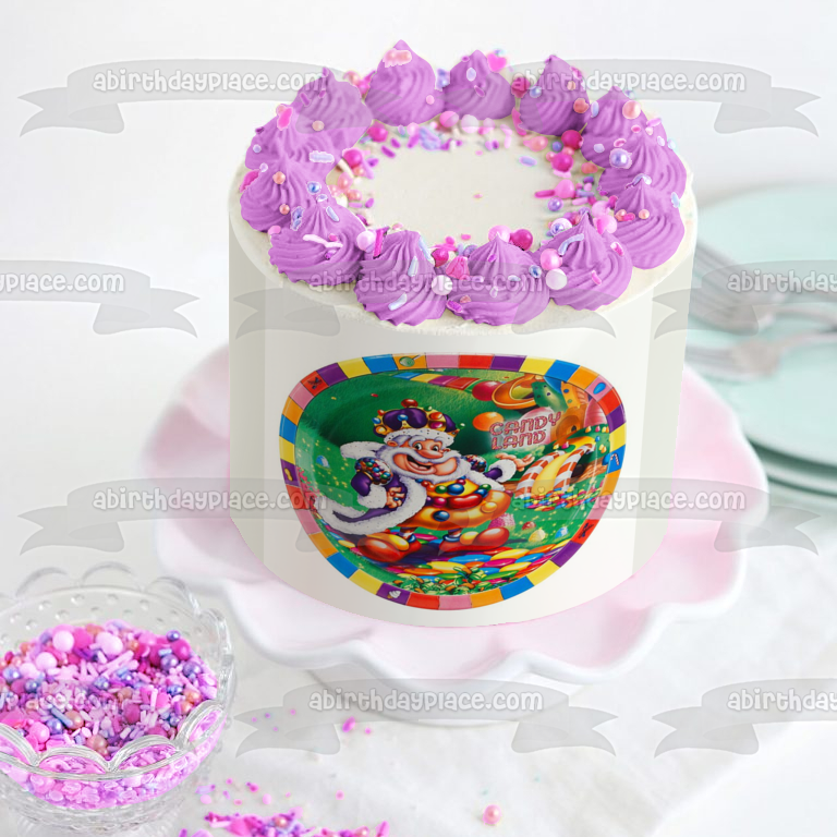 Candy Land King Kandy and a Candy Castle Edible Cake Topper Image ABPID04089