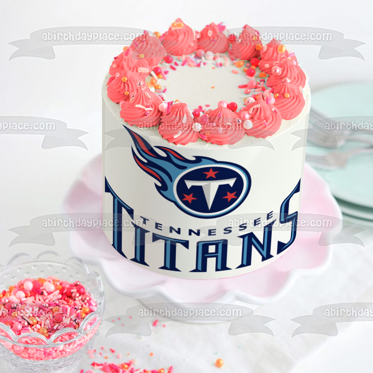 Imagen de decoración comestible para tarta de fútbol americano profesional de los Tennessee Titans en Nashville ABPID04093 