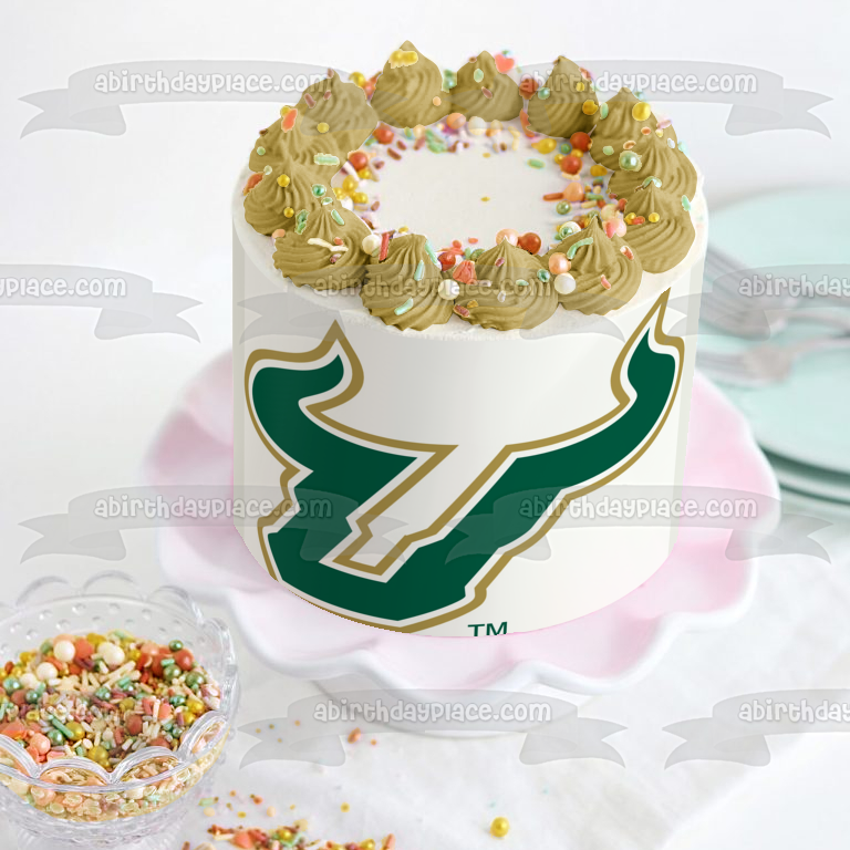 University of South Florida Bulls Logo Edible Cake Topper Image ABPID04096