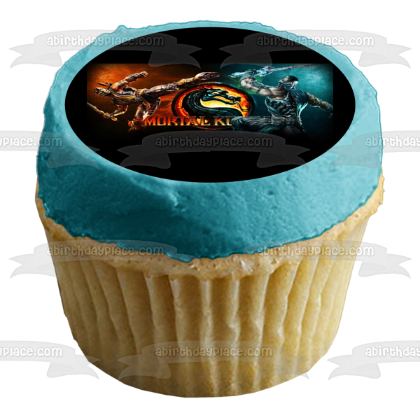 Imagen comestible para decoración de tarta de Mortal Kombat Sub-Zero y Scorpion ABPID04300 