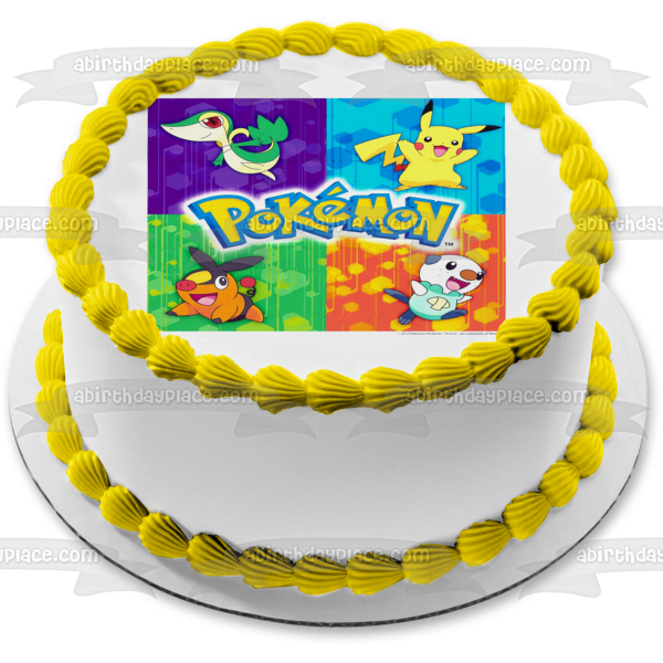 Pokemon Pikachu Snivy Tepig and Oshawott Edible Cake Topper Image ABPID04309