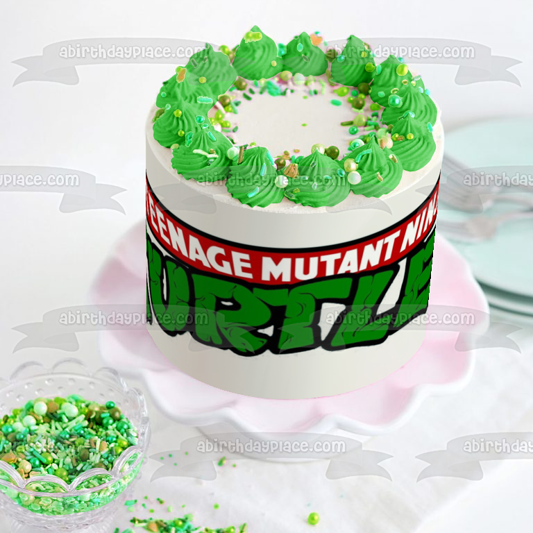 Imagen comestible para decoración de tarta con el logotipo de las Tortugas Ninja mutantes adolescentes ABPID04246 