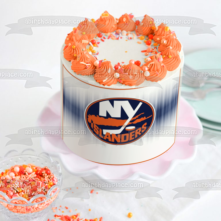 Imagen comestible para tarta de hockey sobre hielo profesional de los New York Islanders ABPID04367 