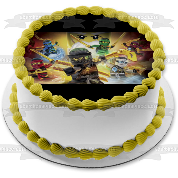 LEGO Ninjago Kai Zane Cole Jay y Wu Imagen comestible para decoración de tarta ABPID04280 