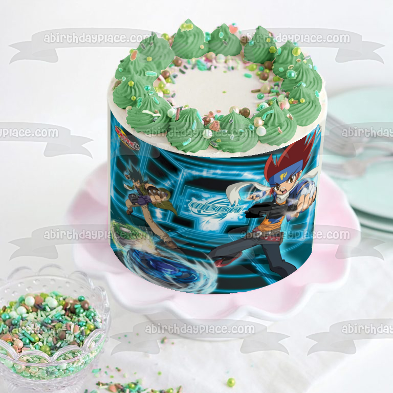 Beyblade Metal Fusion Gingka Hagane and Kyoya Tategami Edible Cake Topper Image ABPID04282