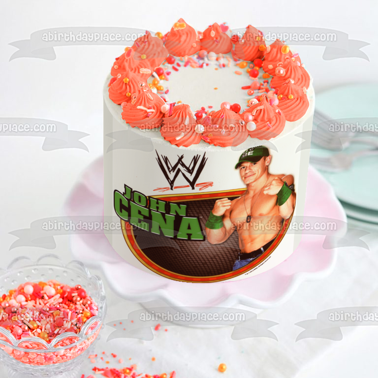 WWE John Cena - Decoración comestible para tarta de lucha libre profesional, imagen ABPID04412 