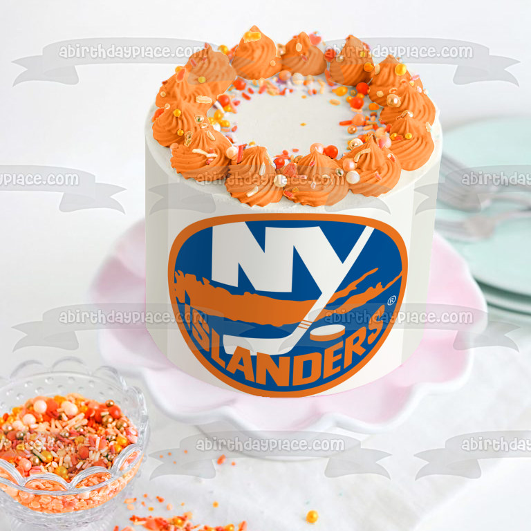 New York Islanders Professional Ice Hockey Team Logo Edible Cake Topper Image ABPID04538